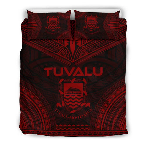 Tuvalu Polynesian Chief Duvet Cover Set - Red Version