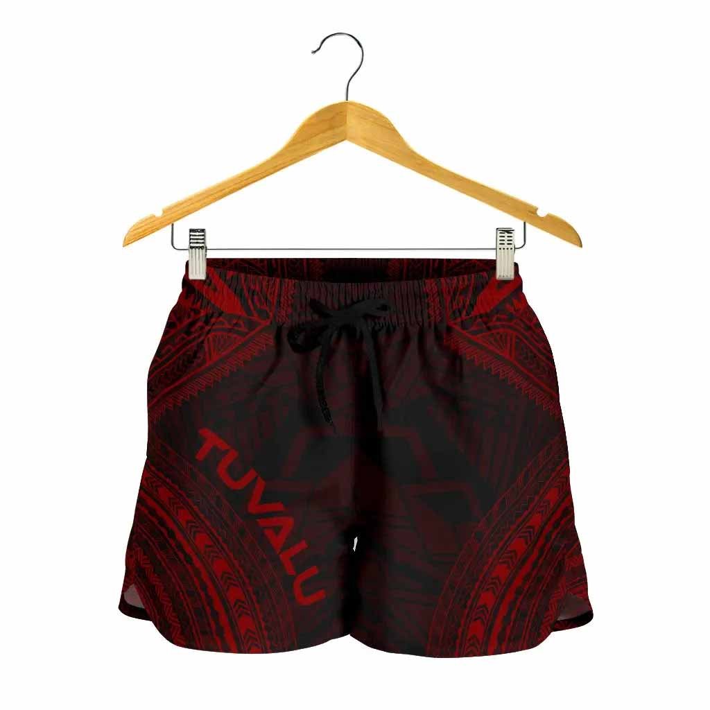 Tuvalu Women Shorts - Polynesian Chief Red Version