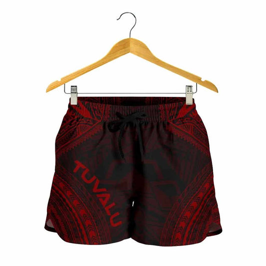 Tuvalu Women Shorts - Polynesian Chief Red Version