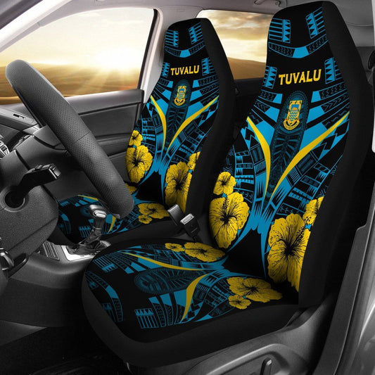 Tuvalu Car Seat Covers - Tuvalu Coat Of Arms Hibiscus Polynesian Tattoo