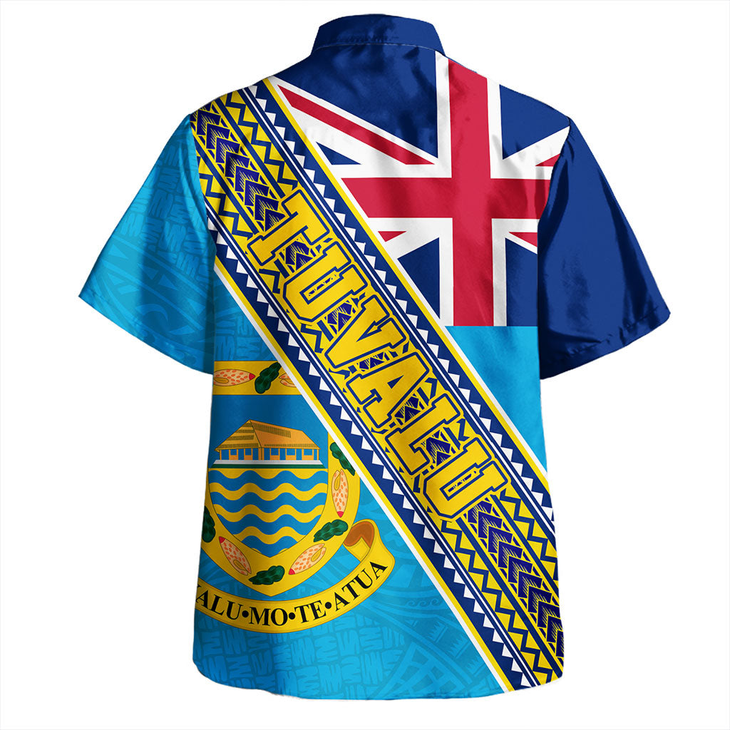 Tuvalu Hawaiian Shirt Flag And Coat Of Arms