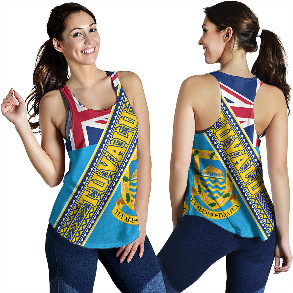 Tuvalu Women Tank Flag And Coat Of Arms