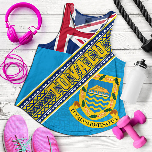 Tuvalu Women Tank Flag And Coat Of Arms
