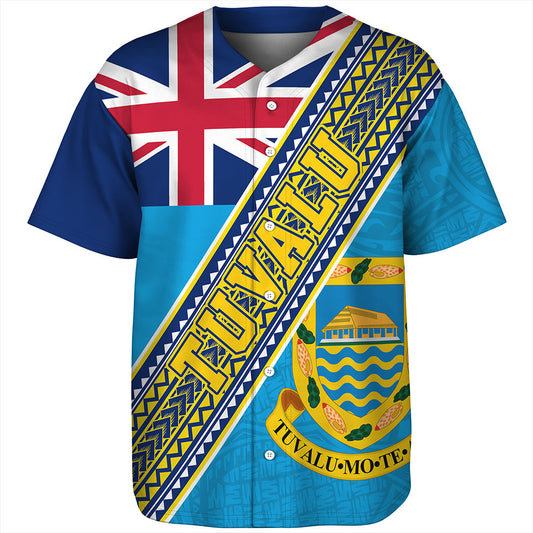 Tuvalu Baseball Shirt Flag And Coat Of Arms