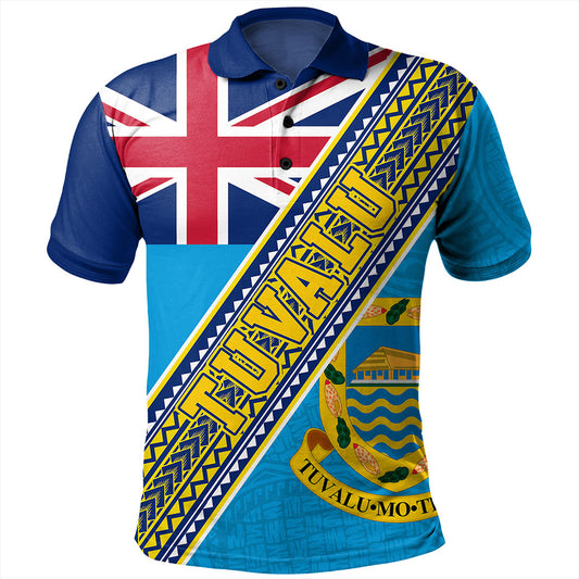 Tuvalu Polo Shirt Flag And Coat Of Arms