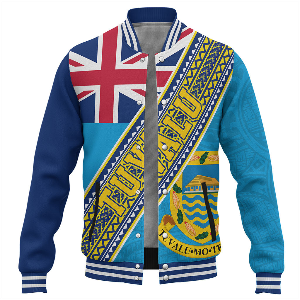 Tuvalu Baseball Jacket Flag And Coat Of Arms