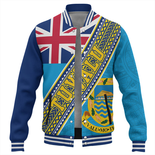 Tuvalu Baseball Jacket Flag And Coat Of Arms