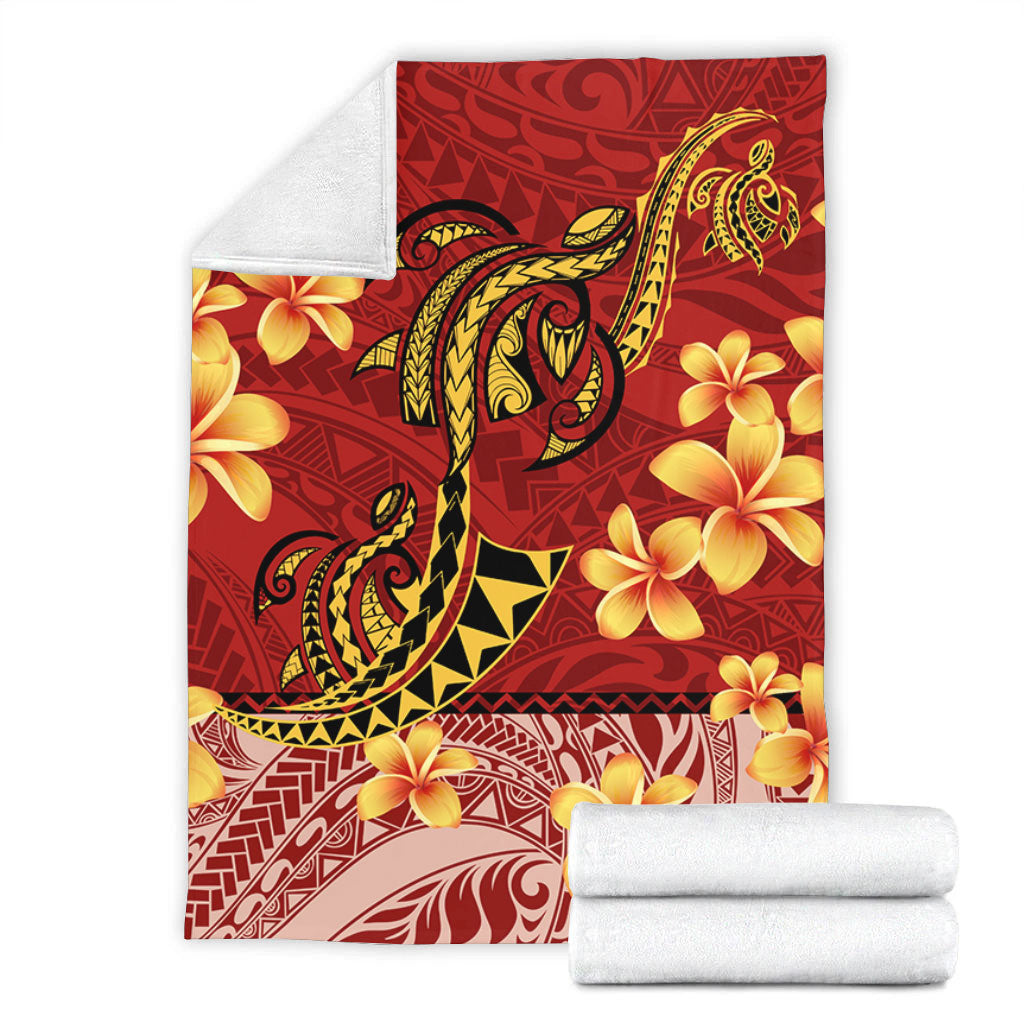 Hawaii Premium Blanket Plumeria Flower Fabric Design