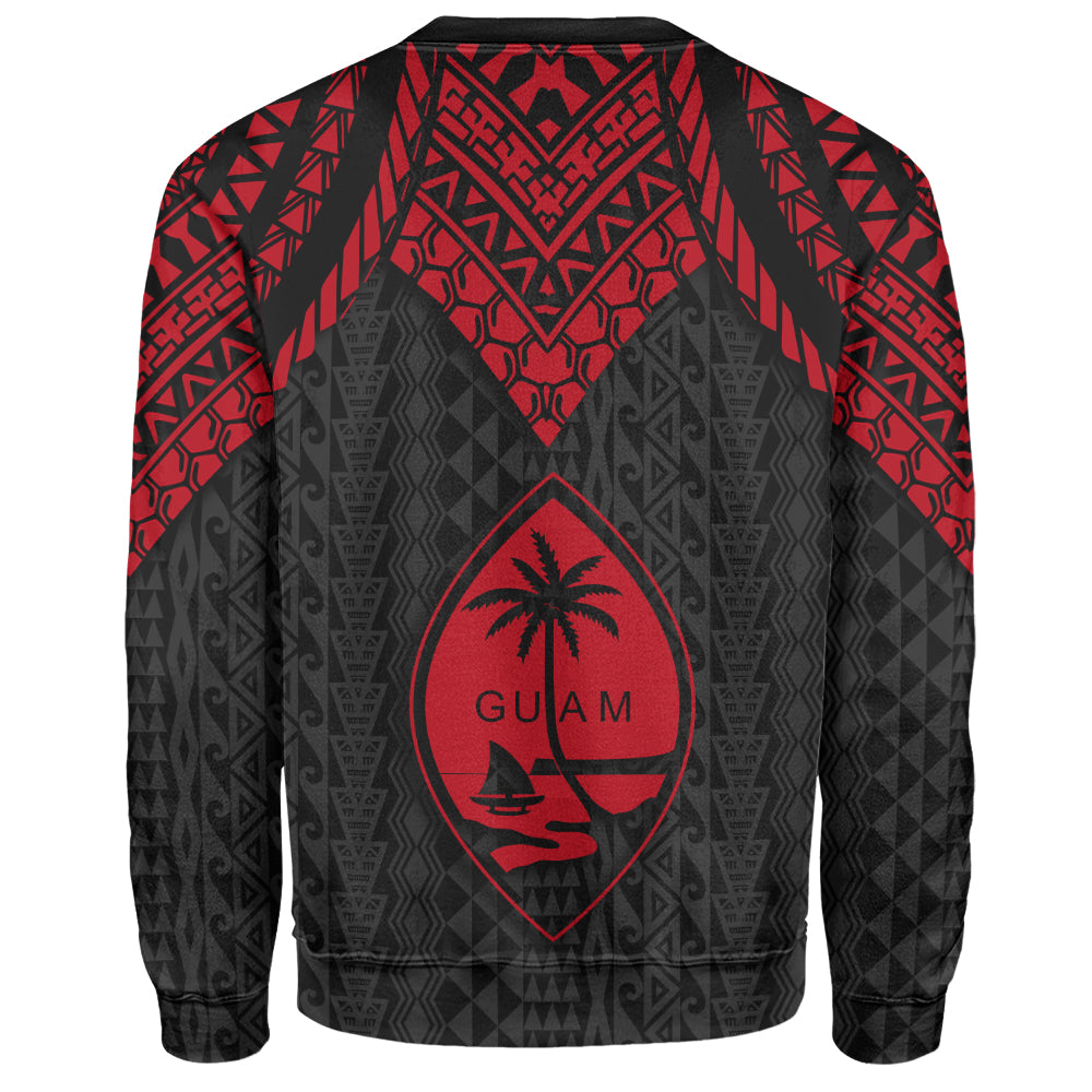 Guam Sweatshirt Polynesian Armor Style Red