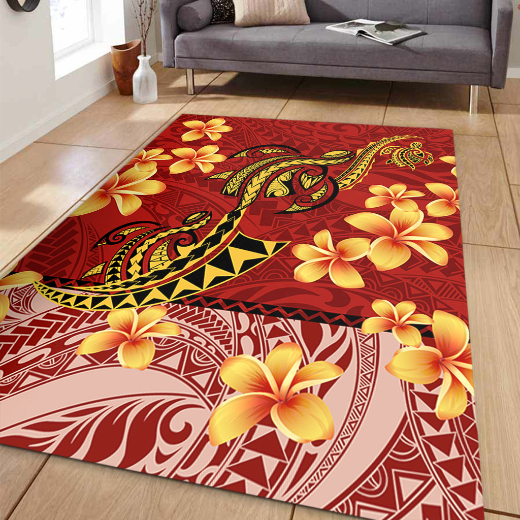 Hawaii Area Rug Plumeria Flower Fabric Design