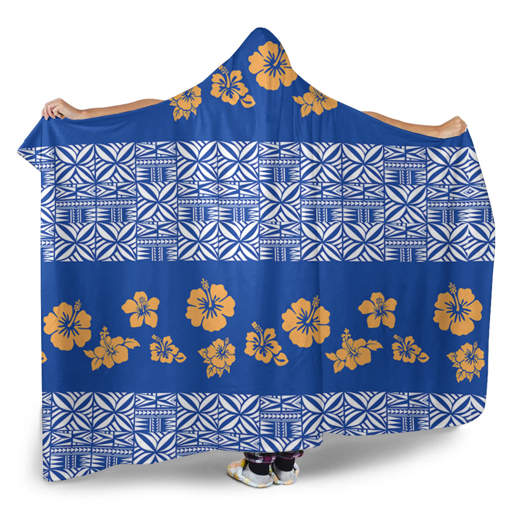 Samoa Hooded Blanket Hibiscus Pattern Island