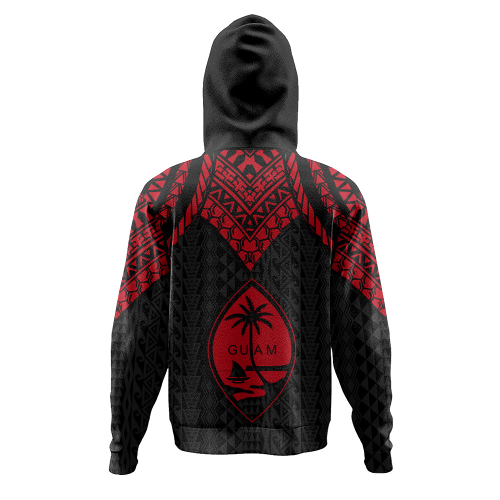 Guam Hoodie Polynesian Armor Style Red