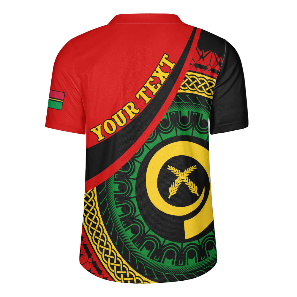 Vanuatu Rugby Jersey Custom Melanesian Tribal Circle Tattoo Style