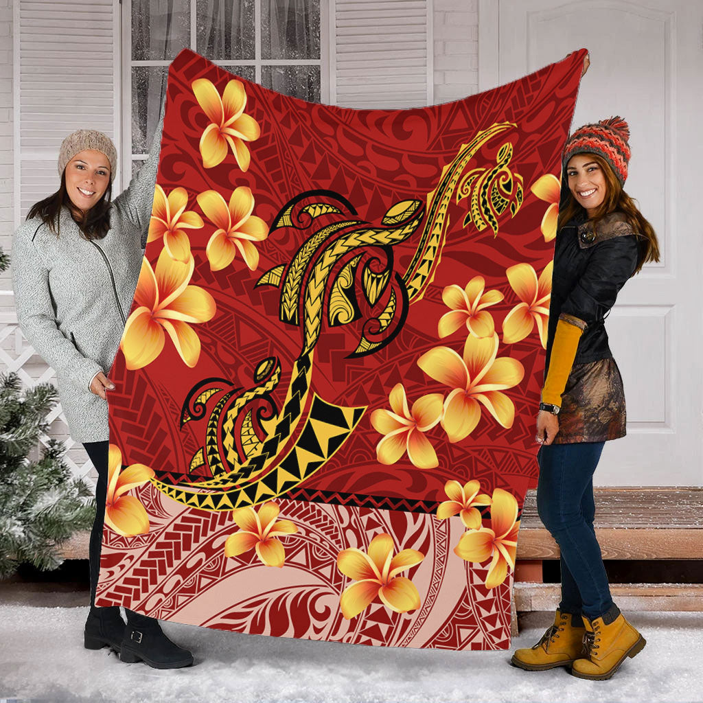 Hawaii Premium Blanket Plumeria Flower Fabric Design