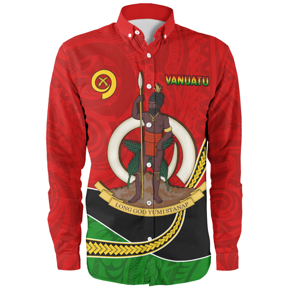 Vanuatu Long Sleeve Shirt Melanesian Spirit Totem Art