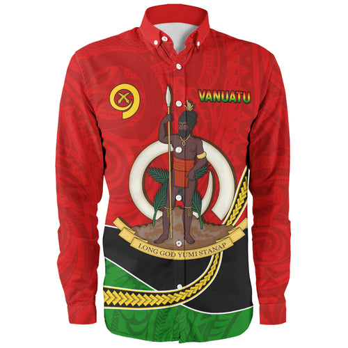 Vanuatu Long Sleeve Shirt Melanesian Spirit Totem Art