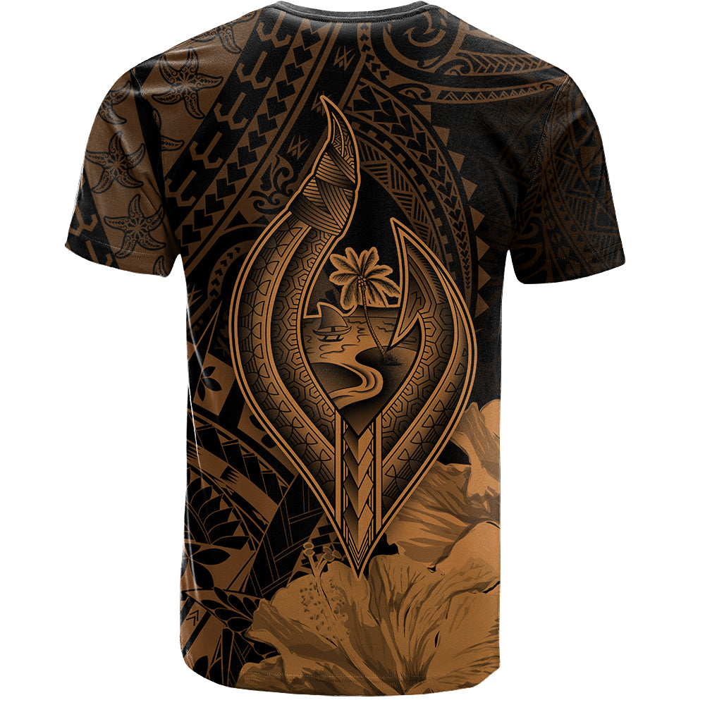 Guam T-Shirt Tribal Seal Hook Hibiscus Style