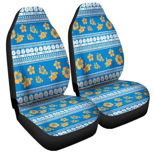 Fiji Car Seat Covers Tapa Flower Fabric Print