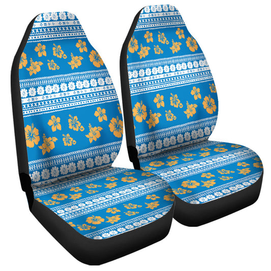 Fiji Car Seat Covers Tapa Flower Fabric Print