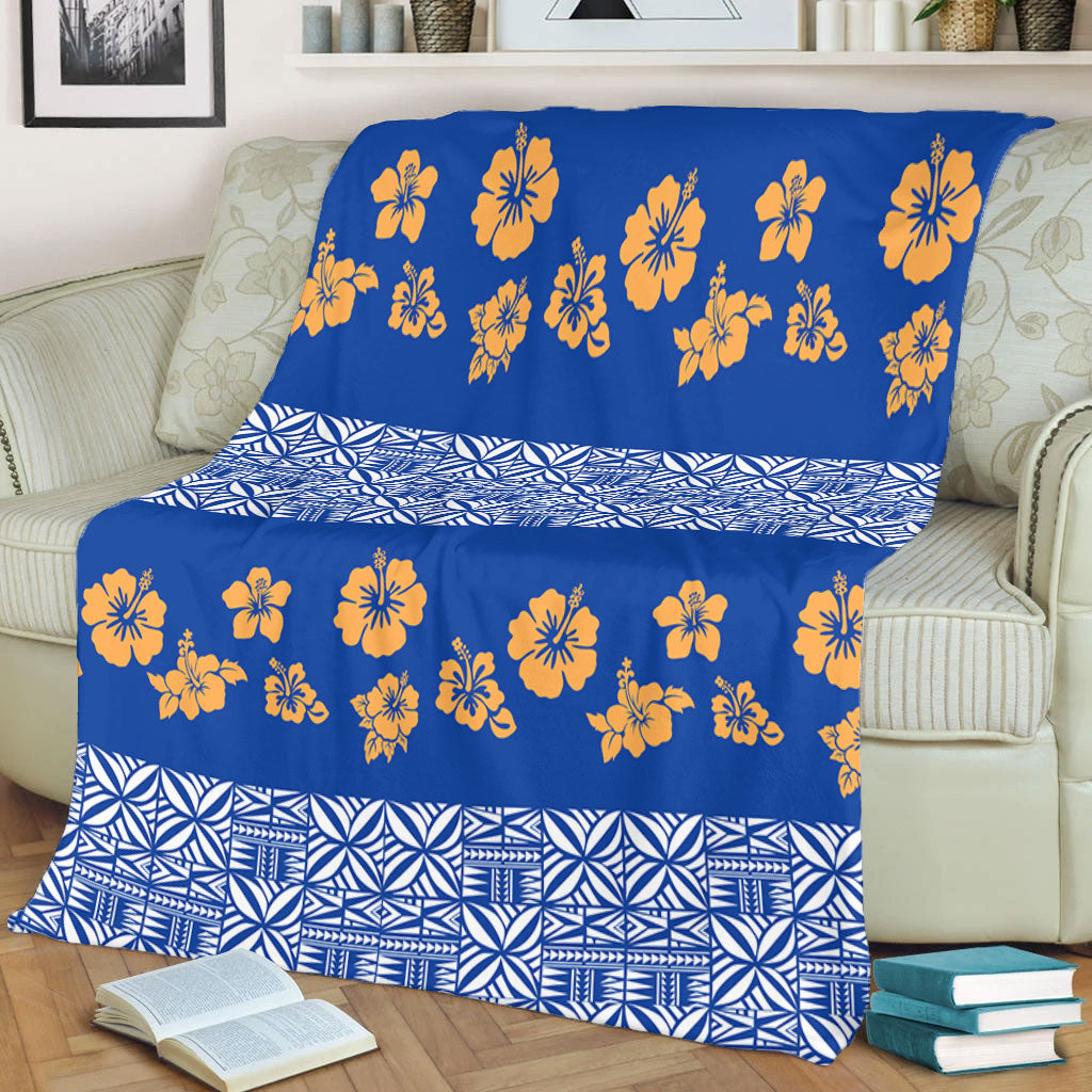 Samoa Premium Blanket Hibiscus Pattern Island