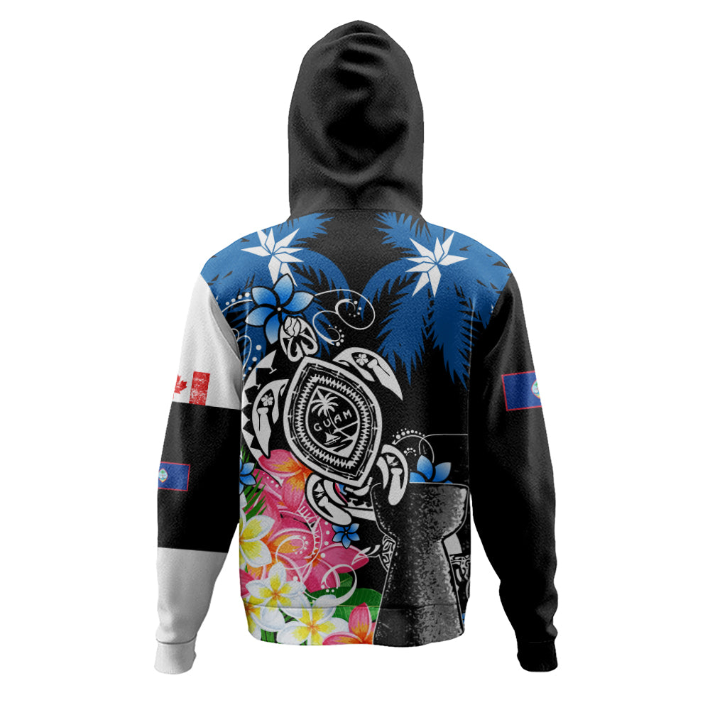 Guam Hoodie Chamorro With Seal Turtle Coconut Tree