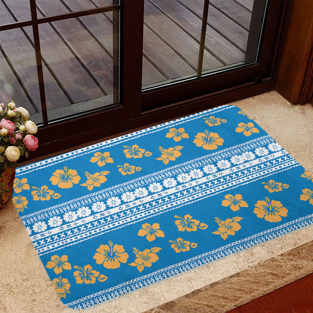 Fiji Doormat Tapa Flower Fabric Print
