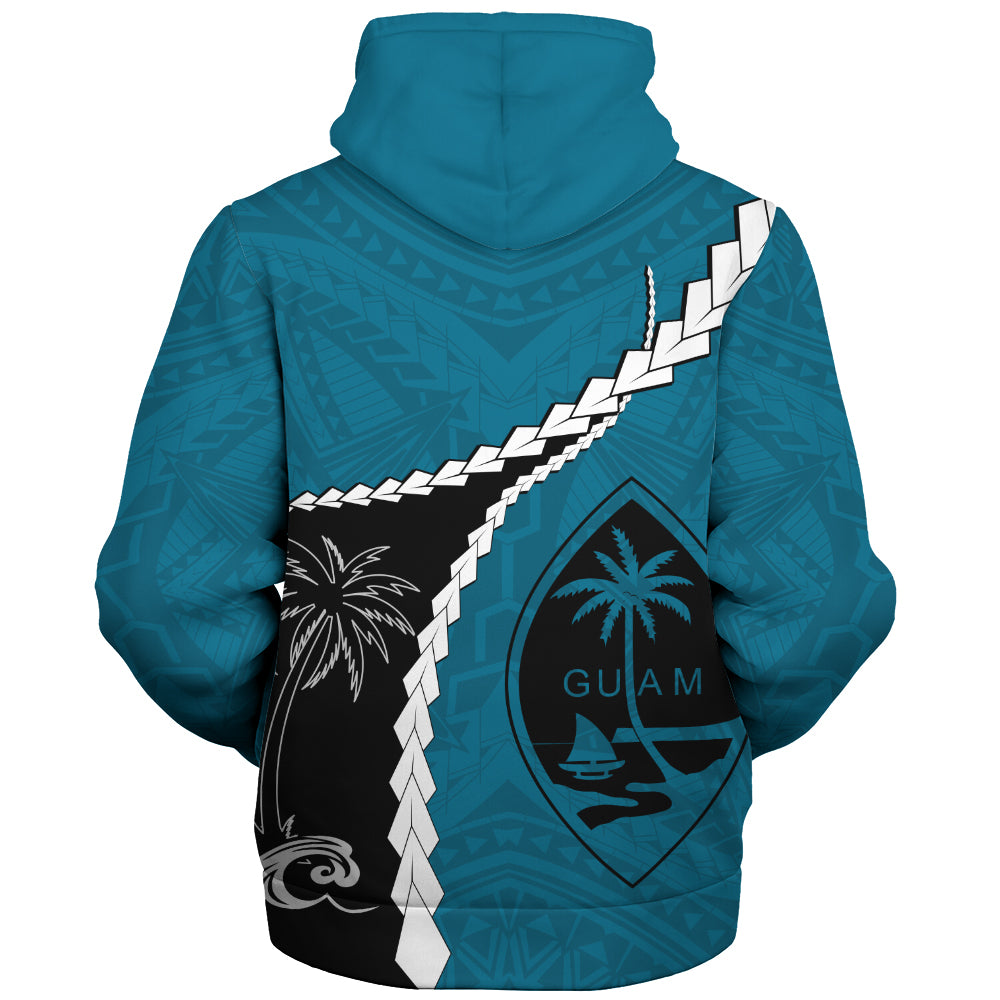 Guam Sherpa Hoodie Tribal Spirits Coconut Tree