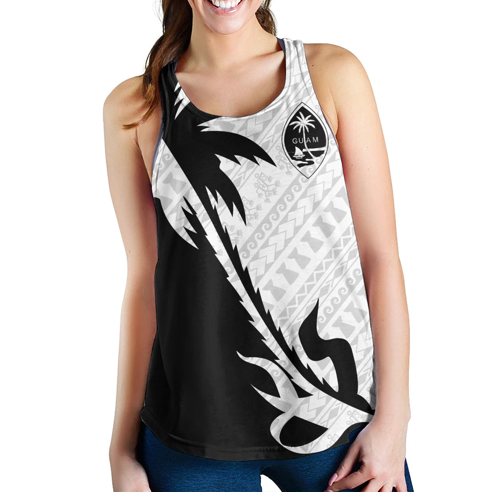 Guam Women Tank Custom Tribal Coconut Tree Half Style