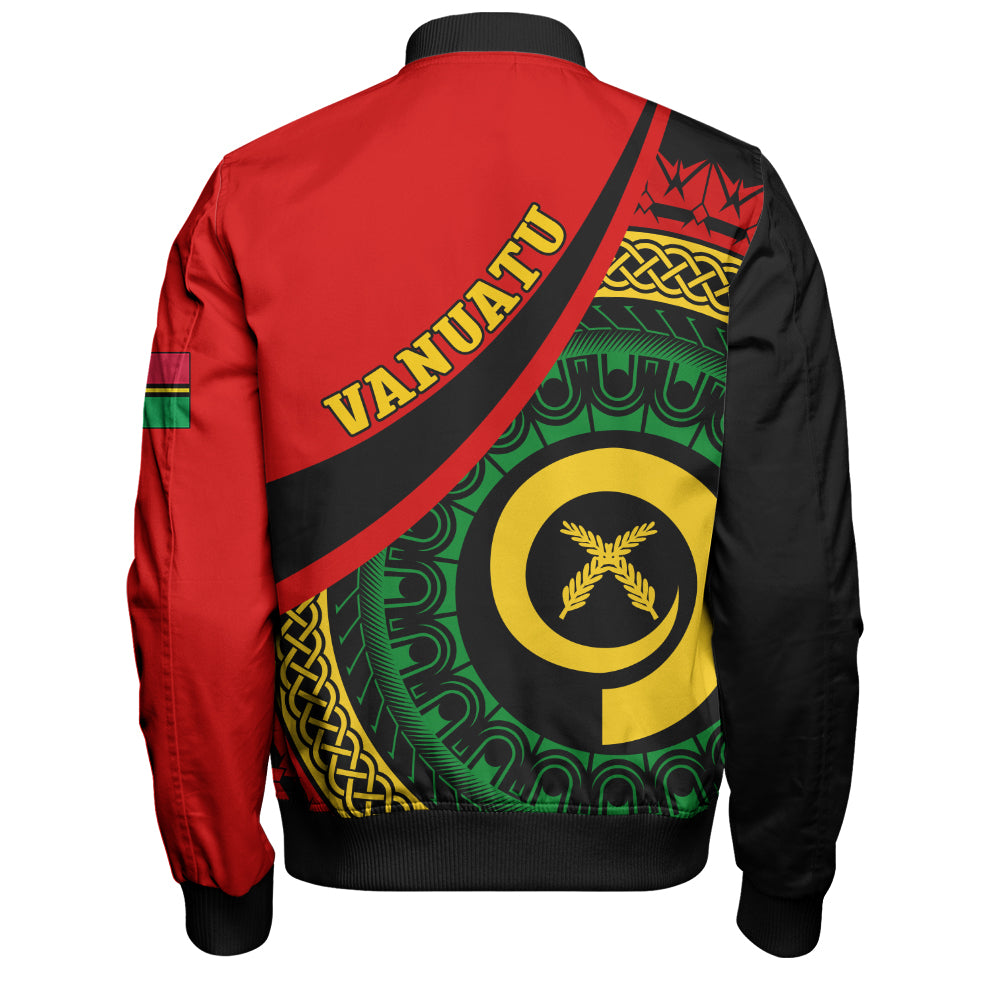 Vanuatu Bomber Jacket Custom Melanesian Tribal Circle Tattoo Style