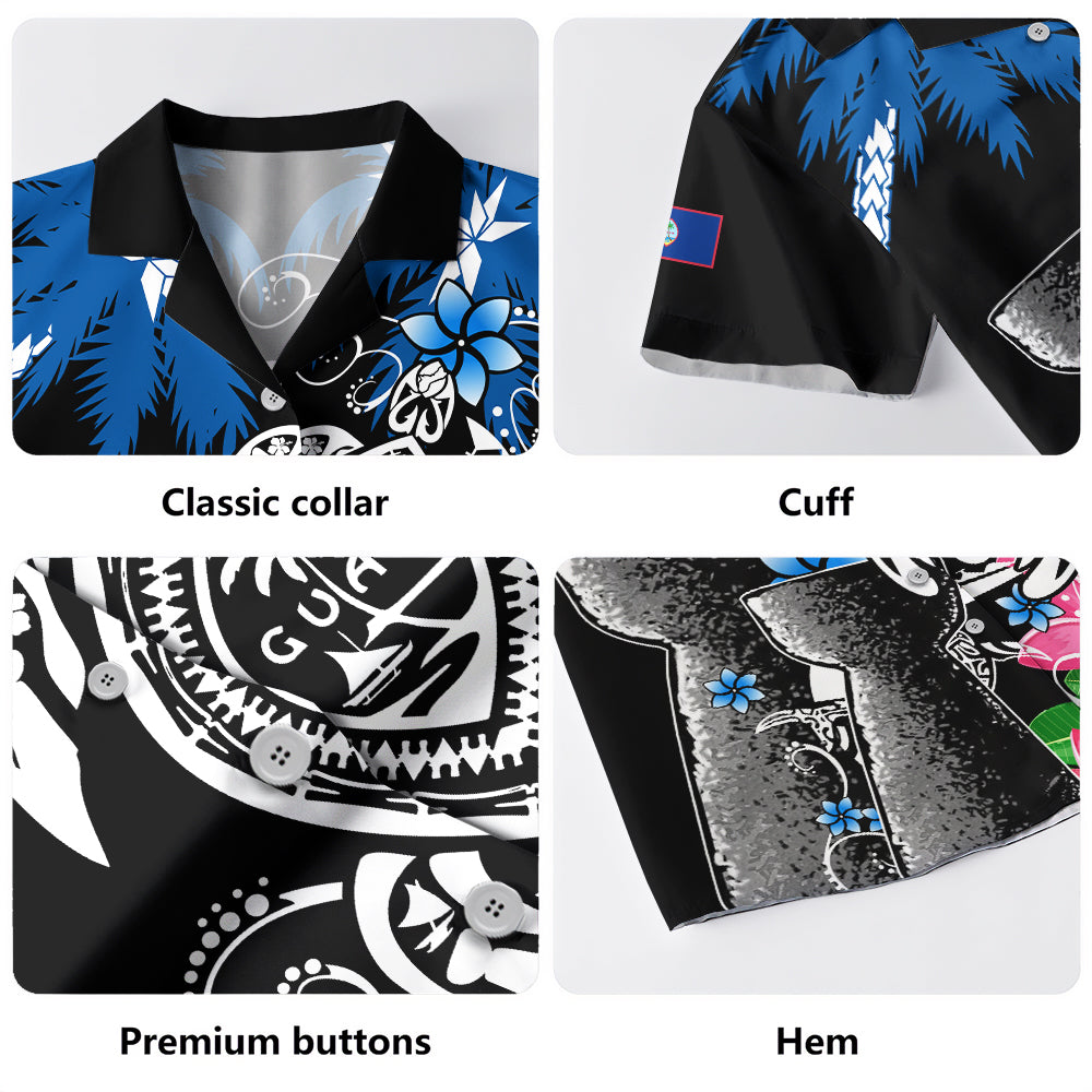 Guam Hawaiian Shirt Chamorro With Seal Turtle Coconut Tree