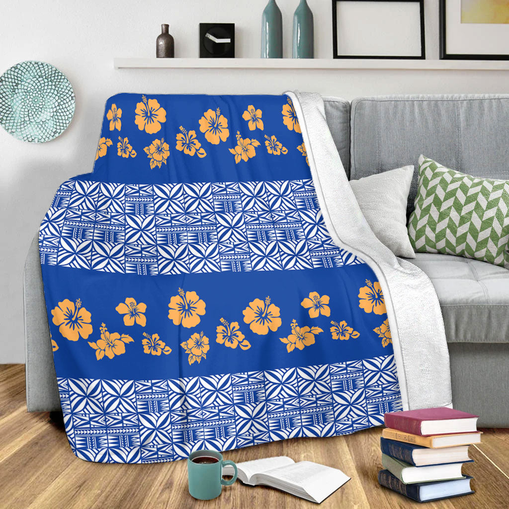 Samoa Premium Blanket Hibiscus Pattern Island