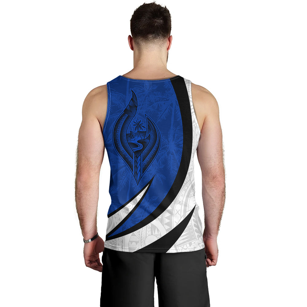 Guam Tank Top Seal And Map Tribal Coconut Tree Pattern Circle Curve