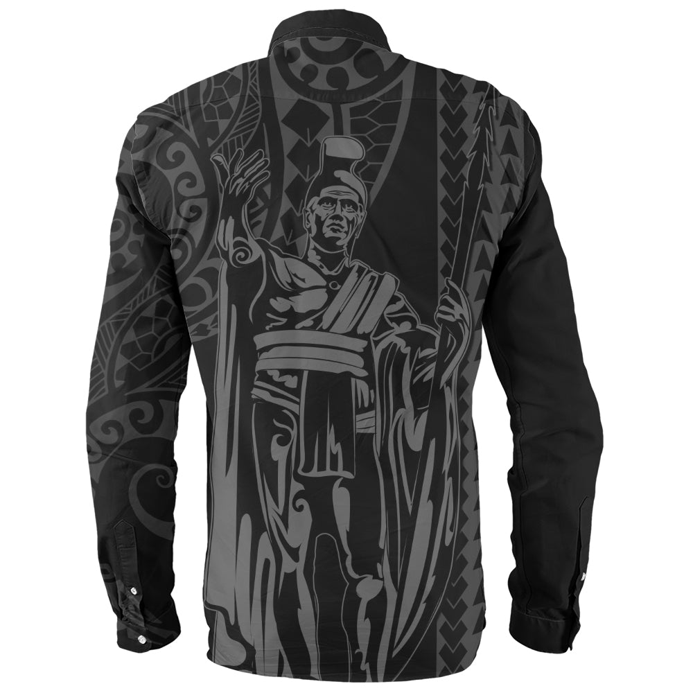 Hawaii Long Sleeve Shirt Polynesian Tribal King Kamehameha I Kakau