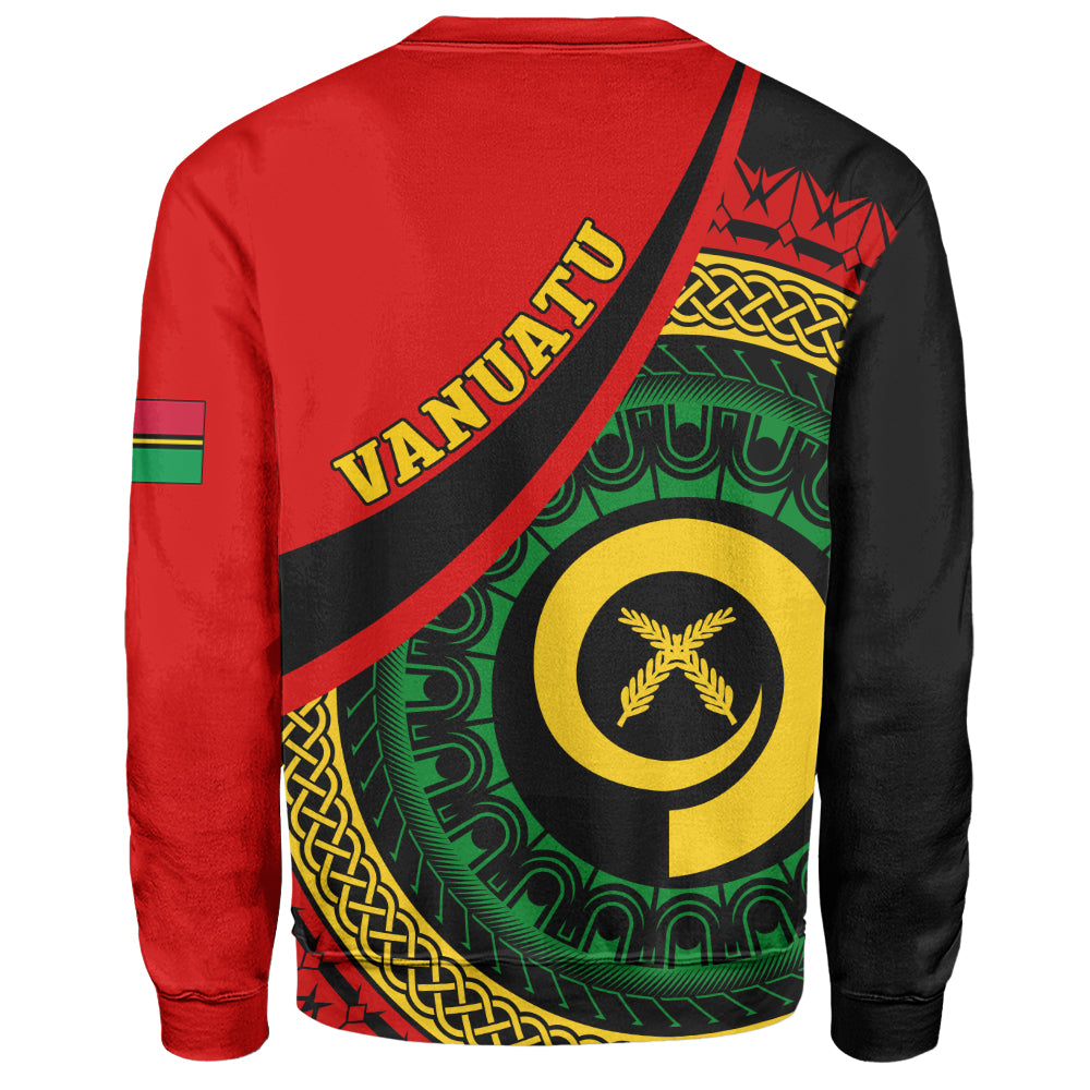 Vanuatu Sweatshirt Custom Melanesian Tribal Circle Tattoo Style