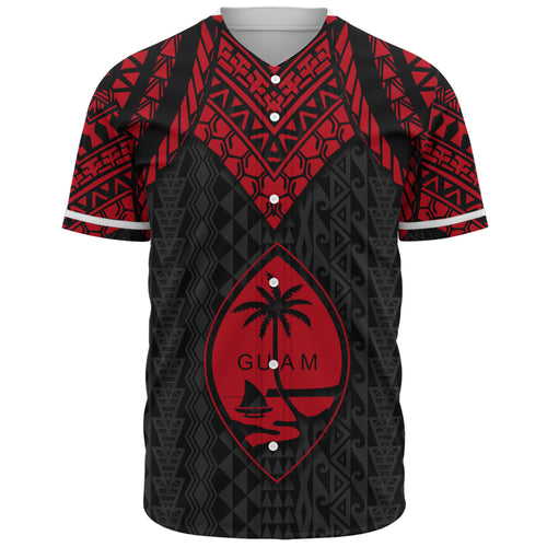 Guam Baseball Shirt Polynesian Armor Style Red