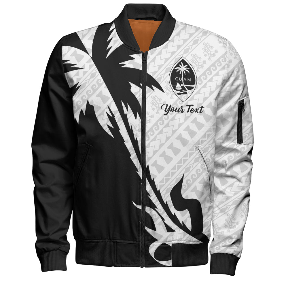 Guam Bomber Jacket Custom Tribal Coconut Tree Half Style