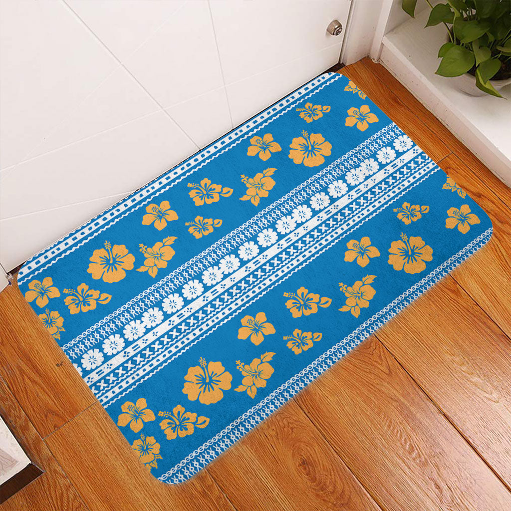 Fiji Doormat Tapa Flower Fabric Print