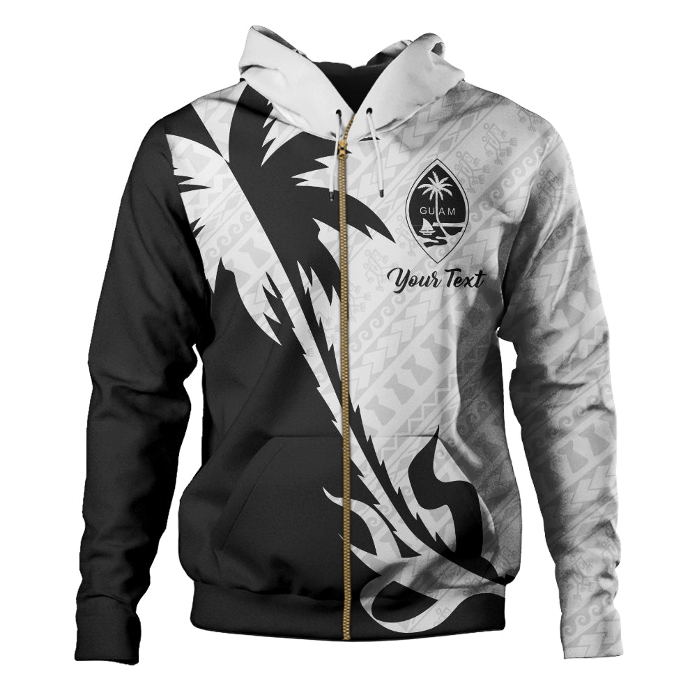 Guam Hoodie Custom Tribal Coconut Tree Half Style