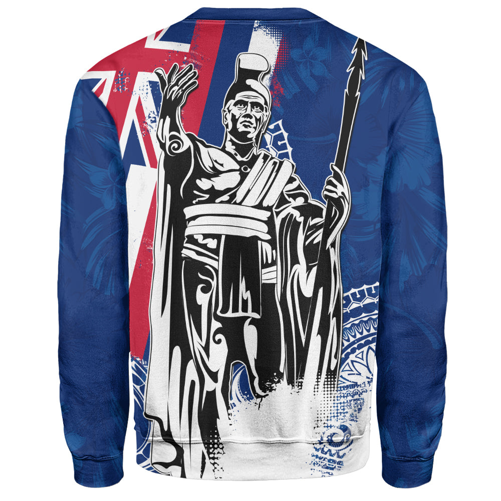 Hawaii Sweatshirt King Kamehameha I Flag Tropical