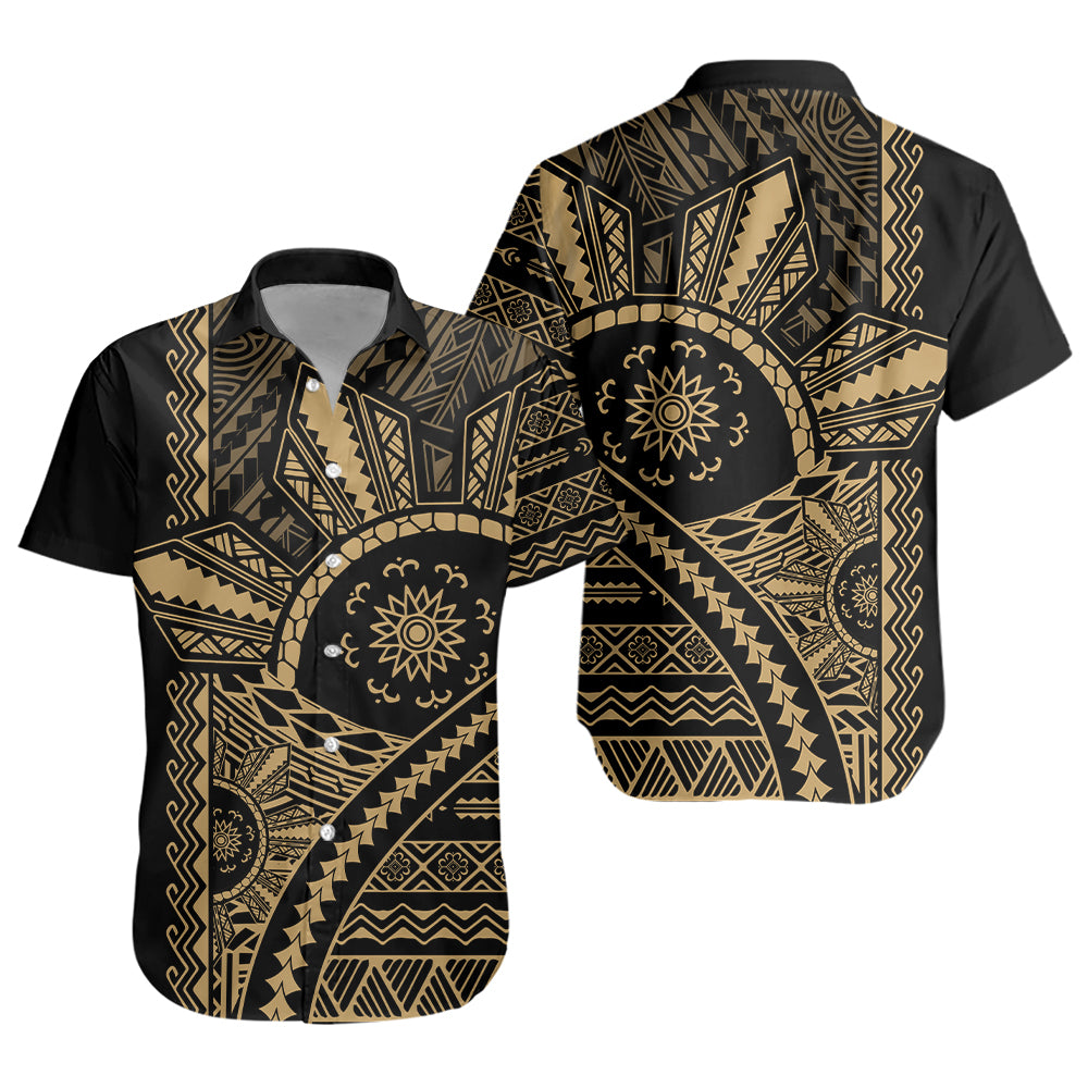 Philippines Filipinos Short Sleeve Shirt Traditional Sun Batok Tattoo Design