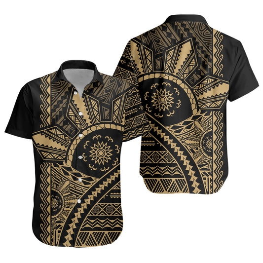 Philippines Filipinos Short Sleeve Shirt Traditional Sun Batok Tattoo Design