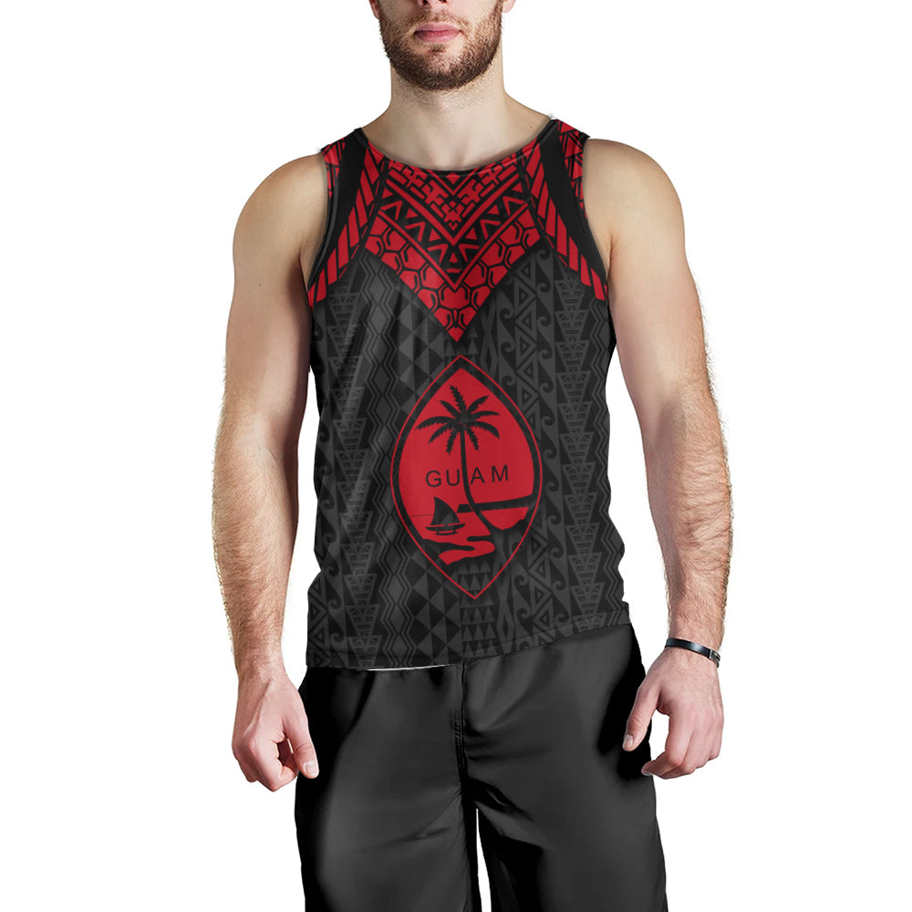 Guam Tank Top Polynesian Armor Style Red