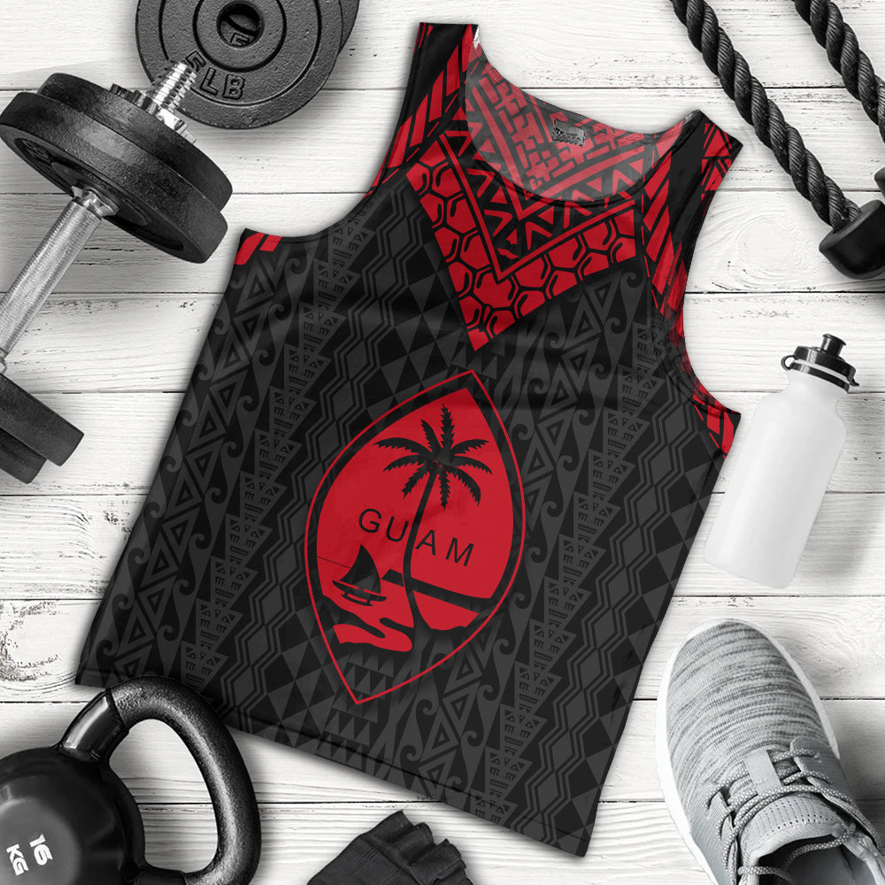 Guam Tank Top Polynesian Armor Style Red