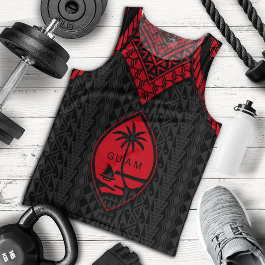 Guam Tank Top Polynesian Armor Style Red