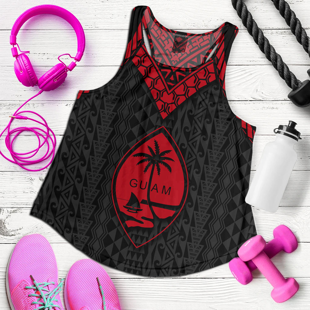 Guam Women Tank Polynesian Armor Style Red