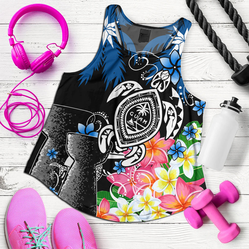 Guam Women Tank Chamorro With Seal Turtle Coconut Tree