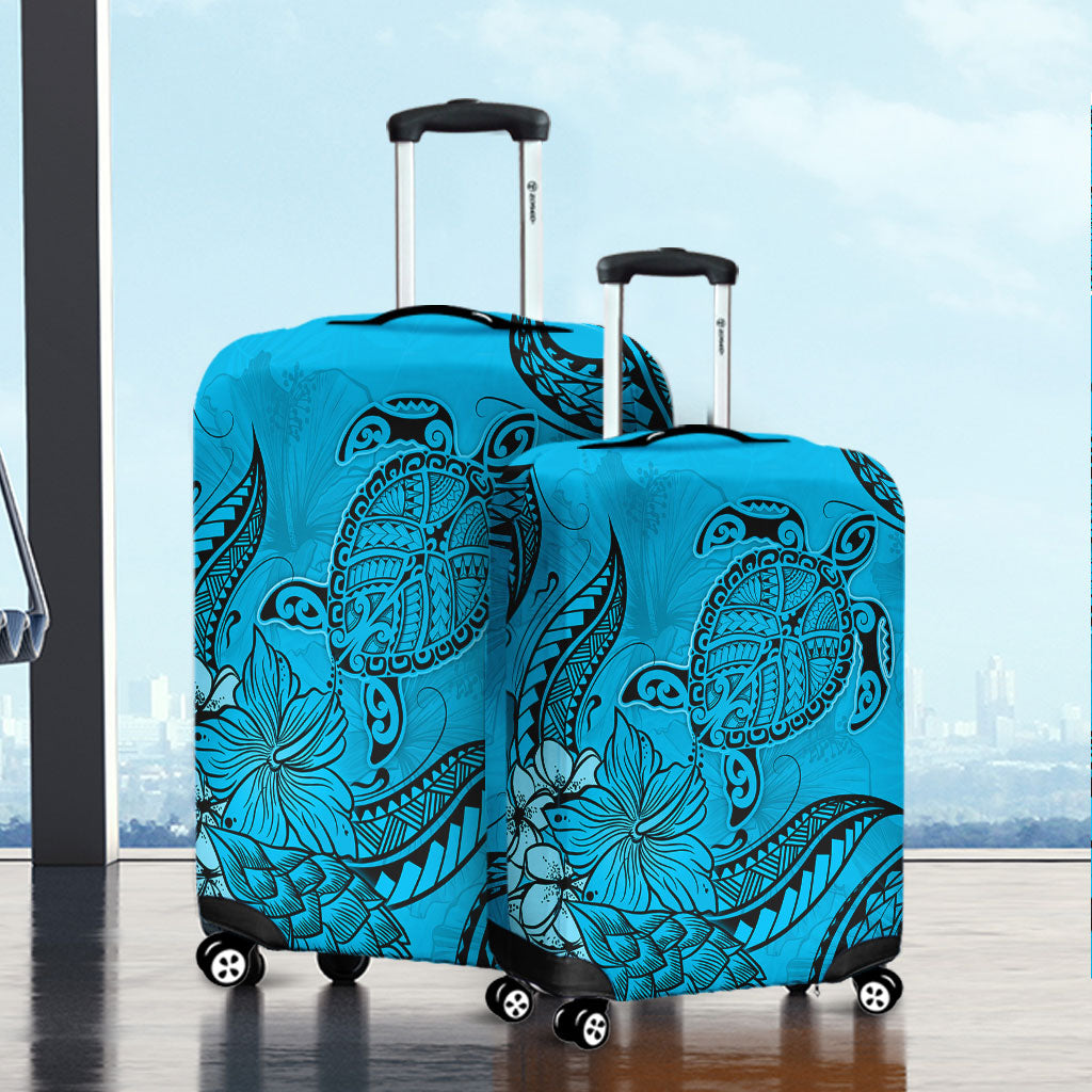 Hawaii Luggage Cover Tribal Turtle And Flowers Island Life