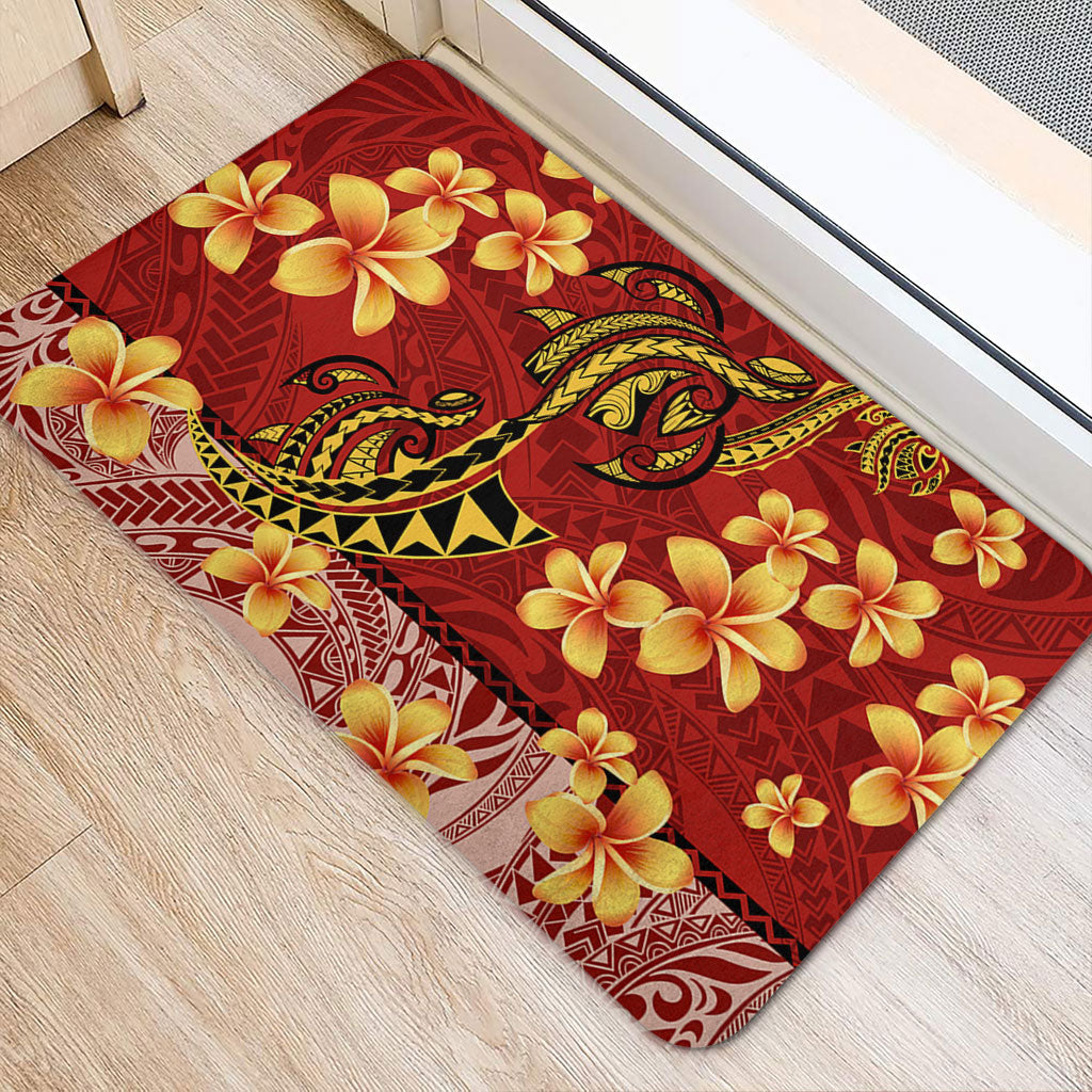 Hawaii Doormat Plumeria Flower Fabric Design