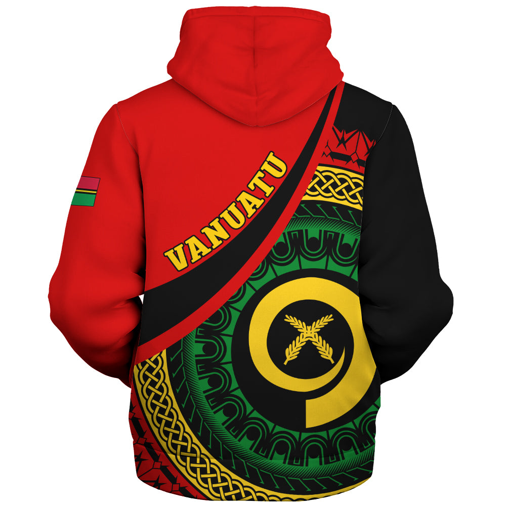 Vanuatu Sherpa Hoodie Custom Melanesian Tribal Circle Tattoo Style