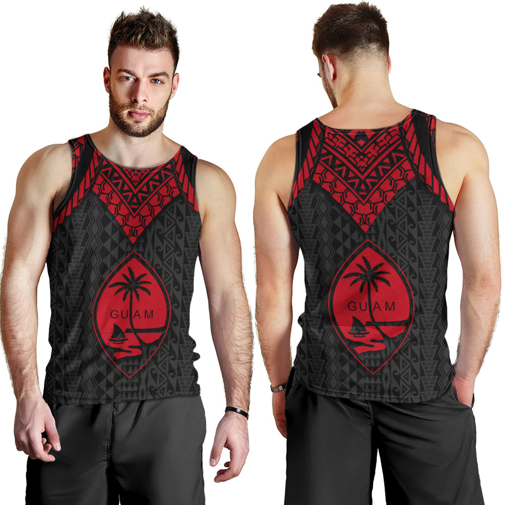 Guam Tank Top Polynesian Armor Style Red